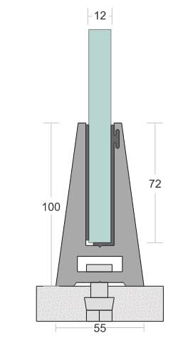 SD 24 Bracket System for Aluminum Glass Railing Installation, Heavy Duty Support Bracket for Balcony and Staircase, Durable Finish, Secure Mounting for Modern Architectural Projects